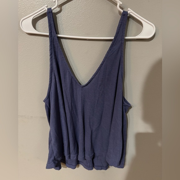 Free People Dani Periwinkle Blue Ribbed Tank Top XS - Picture 6 of 6